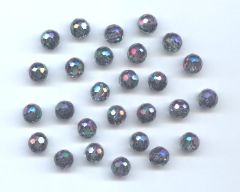 Cubic Zirconia Rainbow Facet Beads